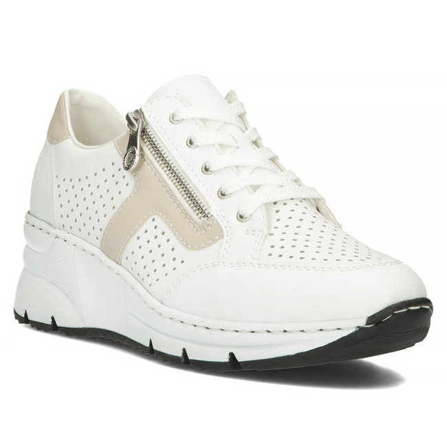 Bílé kožené sneakersy Rieker N6304-80