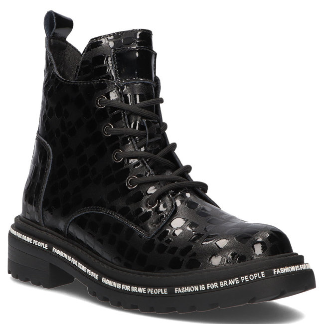 Černé kožené kotníkové boty Filippo DBT3216/21 BK