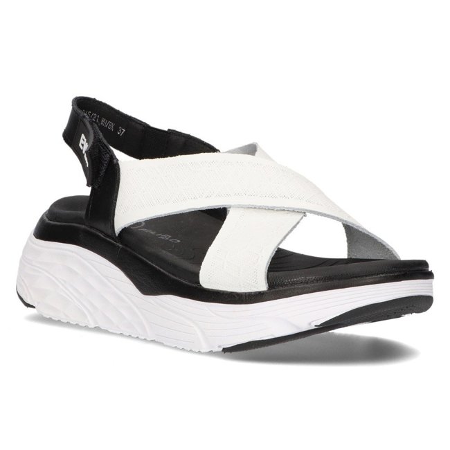 Kožené sandály Filippo DS2015 / 21 WH / BK černobílé