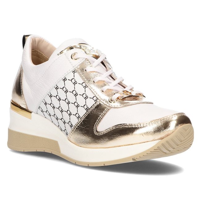 Kožené sneakersy Filippo 062 bílé zlaté