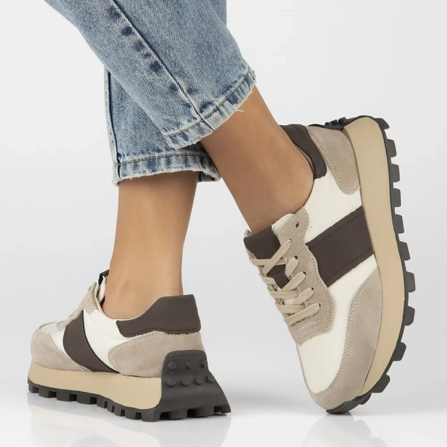 Béžové kožené sneakersy Filippo DP6498/25 BE