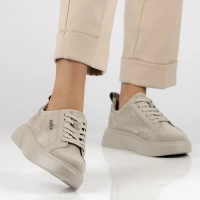 Šedá kožené sneakersy Filippo DP4580/23 BE