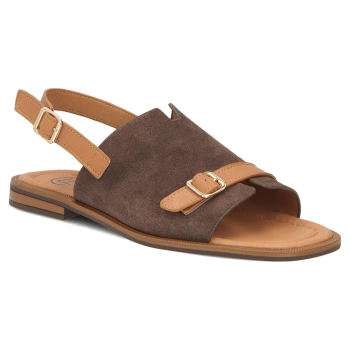 Hnědé kožené sandály Filippo DS7757/26 D BR