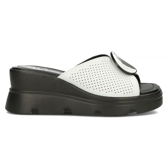 Bílé kožené pantofle Filippo DK4608/23 WH