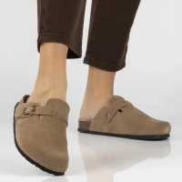 Taupe kožené pantofle Filippo DK7918/26 TP