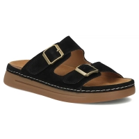 Černé kožené pantofle Filippo DK7802/26 BK