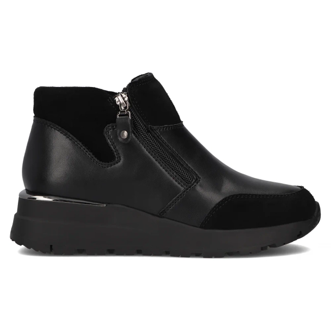 Černě kožené kotníkové boty Filippo DBT6348/24 BK