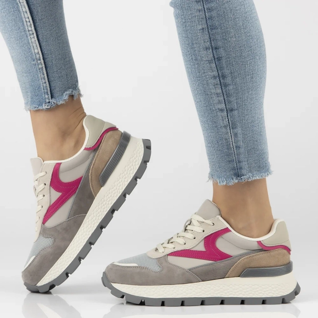 Šedé kožené sneakersy Filippo DP7070/25 GR