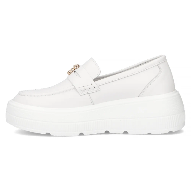 Bílé kožené polobotky Filippo DP6844/25 WH