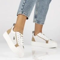 Bílé kožené sneakersy Filippo DP6040/24 WH BE