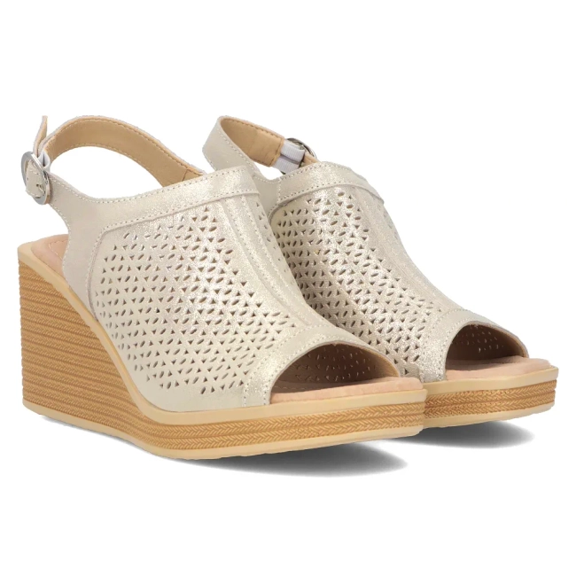 Zlaté kožené sandály Filippo DS6053/24 GO