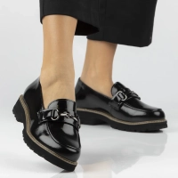 Černé kožené polobotky Filippo DP7654/26 BK L