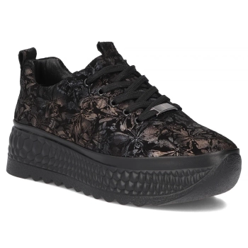 Černé kožené tenisky na platformě Filippo DP7284/26 BK FL