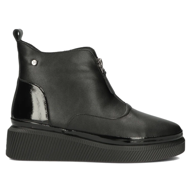 Černě kožené kotníkové boty Filippo DBT4800/23 BK