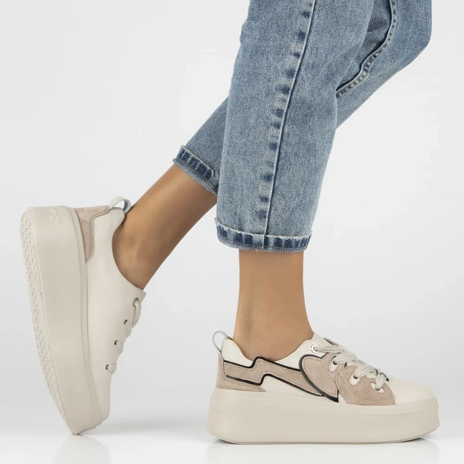 Béžové kožené sneakersy Filippo DP6684/24 BE