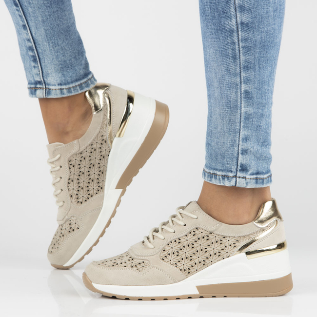 Béžové kožené sneakersy Filippo DP4669/23 BE
