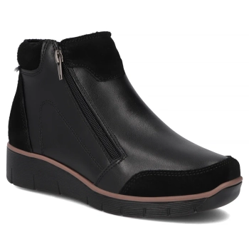 Černé kožené kotníkové boty Filippo DBT3950/26 BK