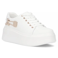 Bílé kožené sneakersy Filippo DP6423/24 WH