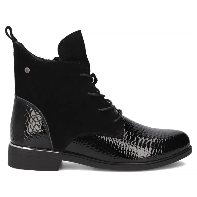 Černé kožené kotníkové boty Filippo DBT4749/26 BK CR