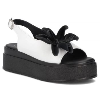 Bílé kožené sandály Filippo DS7629/26 WH
