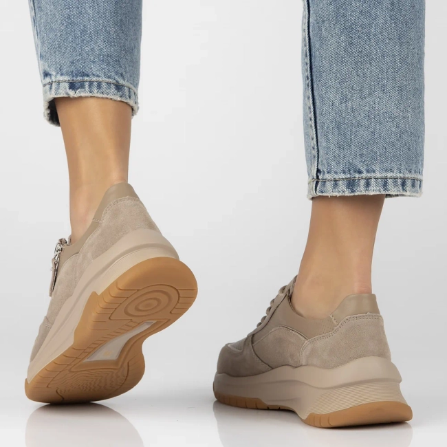 Taupe kožené sneakersy Filippo DP6435/24 TP