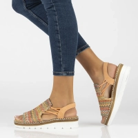 Růžové sandály Rieker V1241-90 multicolor