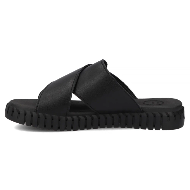 Černé kožené pantofle Filippo DK7626/26 BK