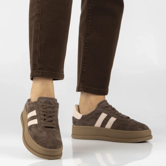 Hnědé kožené tenisky Filippo DP7995/26 D BR
