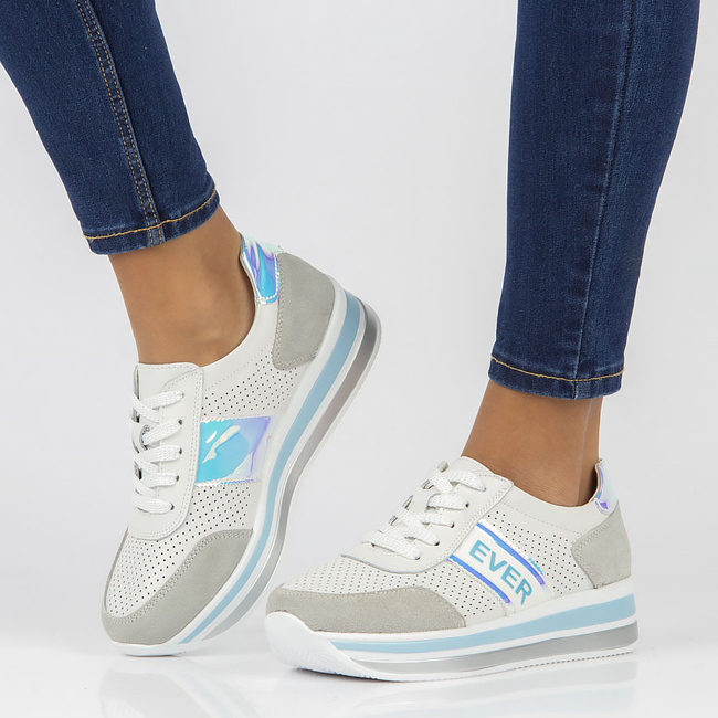 Modré kožené sneakersy Filippo DP1414/22 BL
