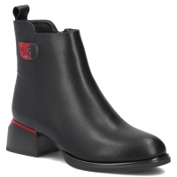 Černé kožené kotníkové boty Filippo DBT8123/26 BK RD