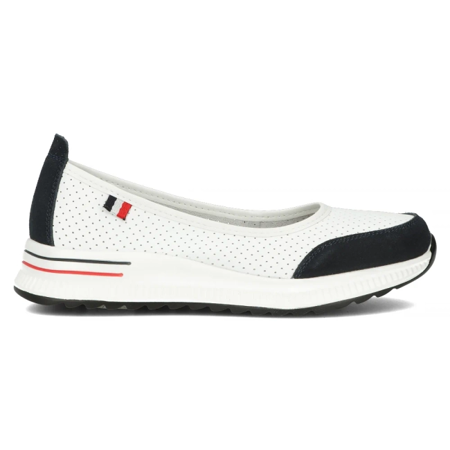 Bílá a tmavě modrá kožené polobotky Filippo DP6134/24 WH NV