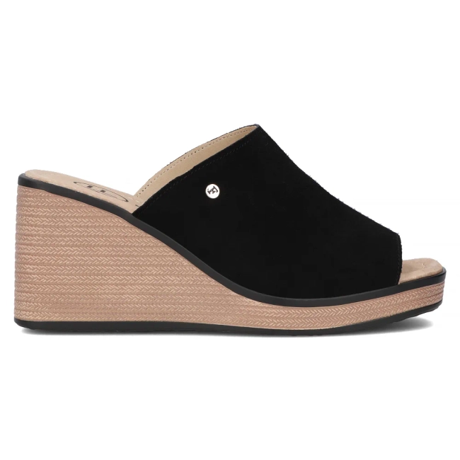 Černé kožené pantofle Filippo DK6028/24 BK