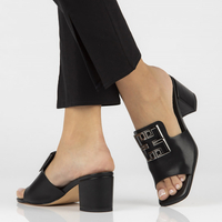 Černé kožené pantofle Filippo DK3731/22 BK