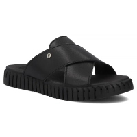 Černé kožené pantofle Filippo DK7626/26 BK