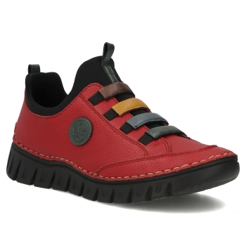 Červené polobotky Rieker 57550-33