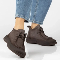 Taupe kožené kotníkové boty Filippo DBT8212/26 GR