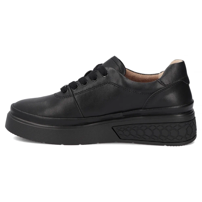 Černé kožené polobotky na klínku Filippo DP8326/26 BK