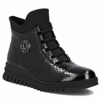 Černě kožené kotníkové boty Filippo DBT8075/26 BK PT