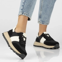 Černé kožené sneakersy Filippo DP6498/25 BK WH