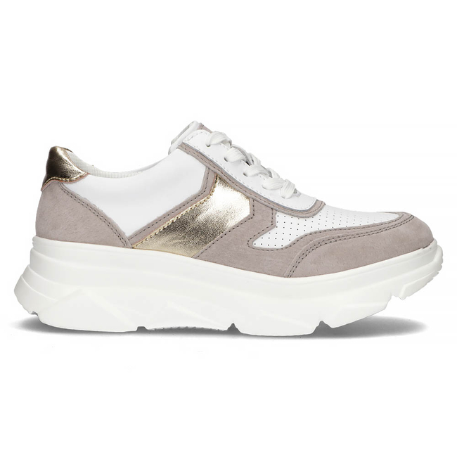 Bílo- šedé kožené sneakersy Filippo DP4579/23 WH GR