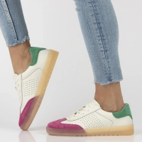 Bílo-růžové kožené sneakersy Filippo DP6745/25 FH GE