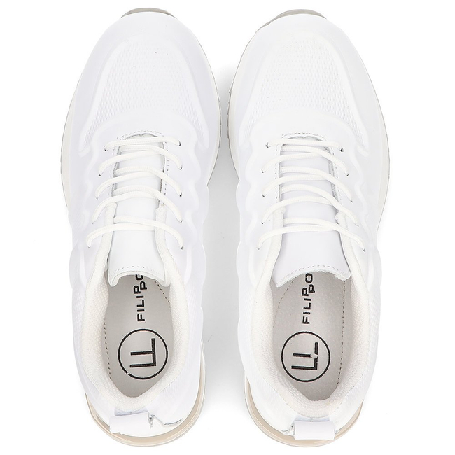 Bílé kožené sneakersy Filippo DP2017/21 WH