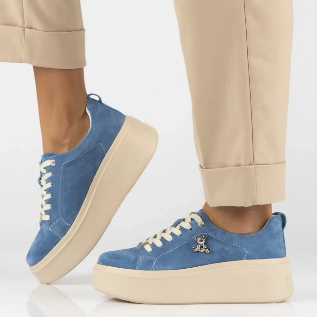 Modré kožené sneakersy Filippo DP6246/24 BL