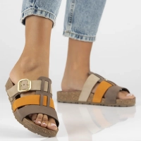 Hnědé pantofle Yokono JERBA-137 NOB MULTI MANGO
