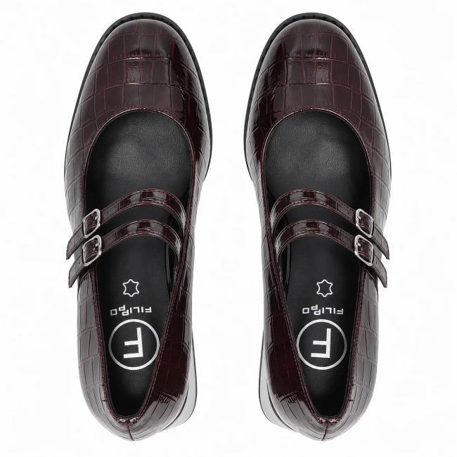 Hnědé kožené polobotky Filippo DP8161/26 BR