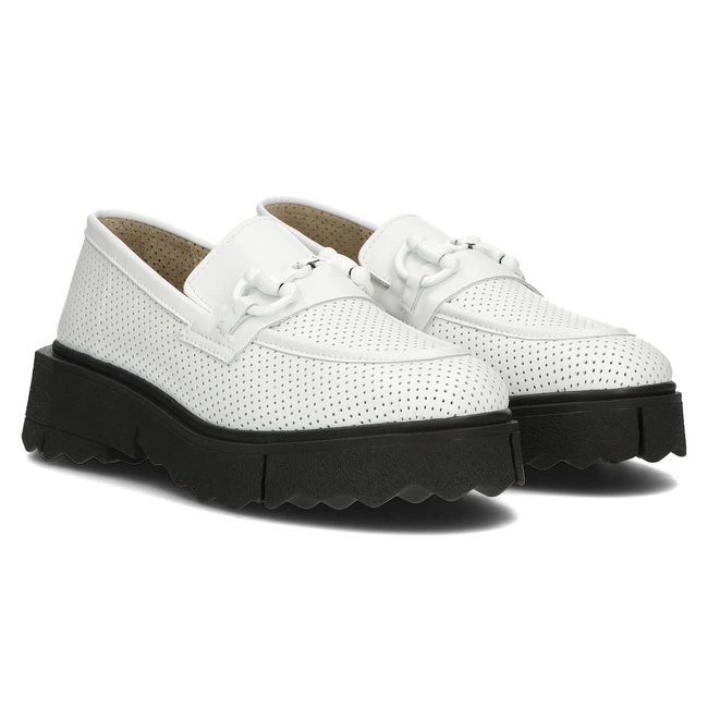Bílé kožené boty Filippo DP3910/22 WH