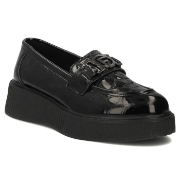 Černé kožené polobotky Filippo DP8294/26 BK
