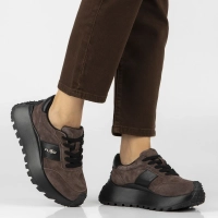 Tmavě hnědé kožené tenisky Filippo DP6785/26 D BR