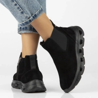 Černě kožené kotníkové boty Filippo DBT6346/24 BK