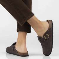 Hnědé kožené pantofle Filippo DK7918/26 D BR